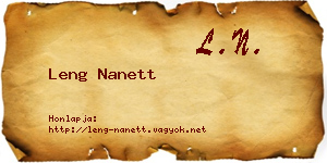 Leng Nanett névjegykártya